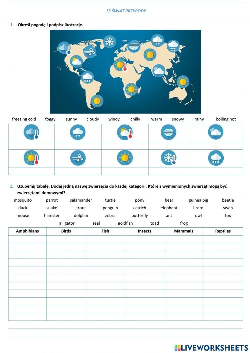E8 U13 Świat przyrody Vocabulary