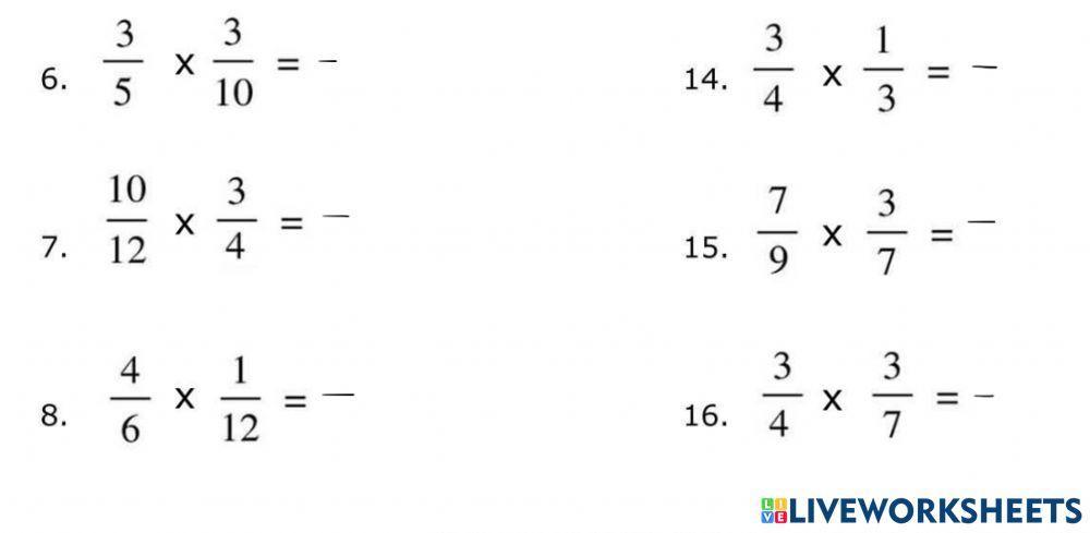 Multiplying Fractions