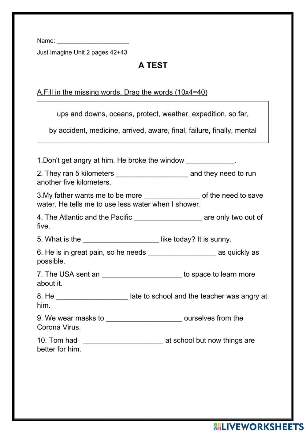 Just Imagine - Unit 2