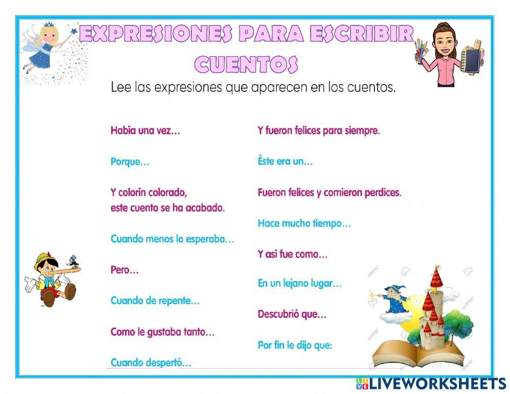 Expresiones para escribir cuentos