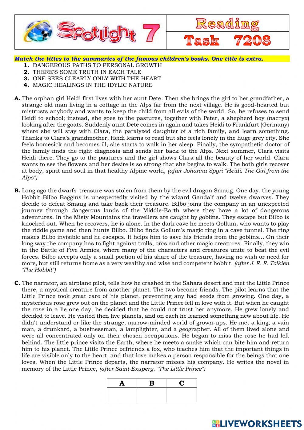 Spotlight 7 Task 7208