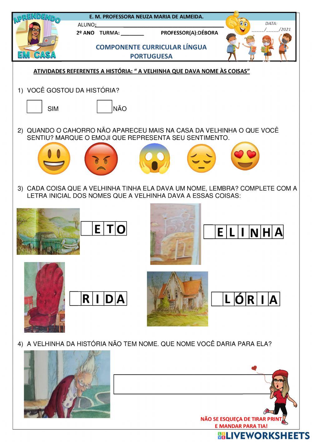 A velha que dava nome as coisas