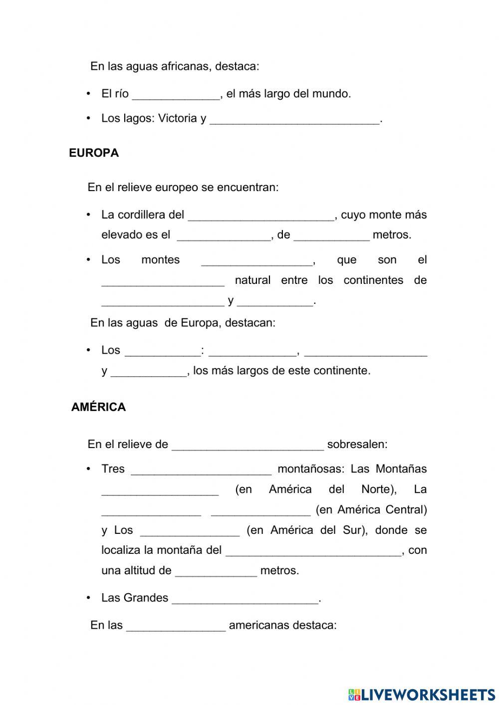 Los accidentes geográficos del mundo