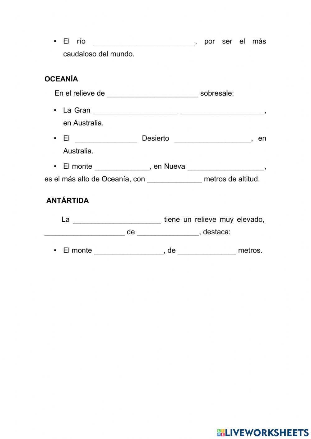Los accidentes geográficos del mundo