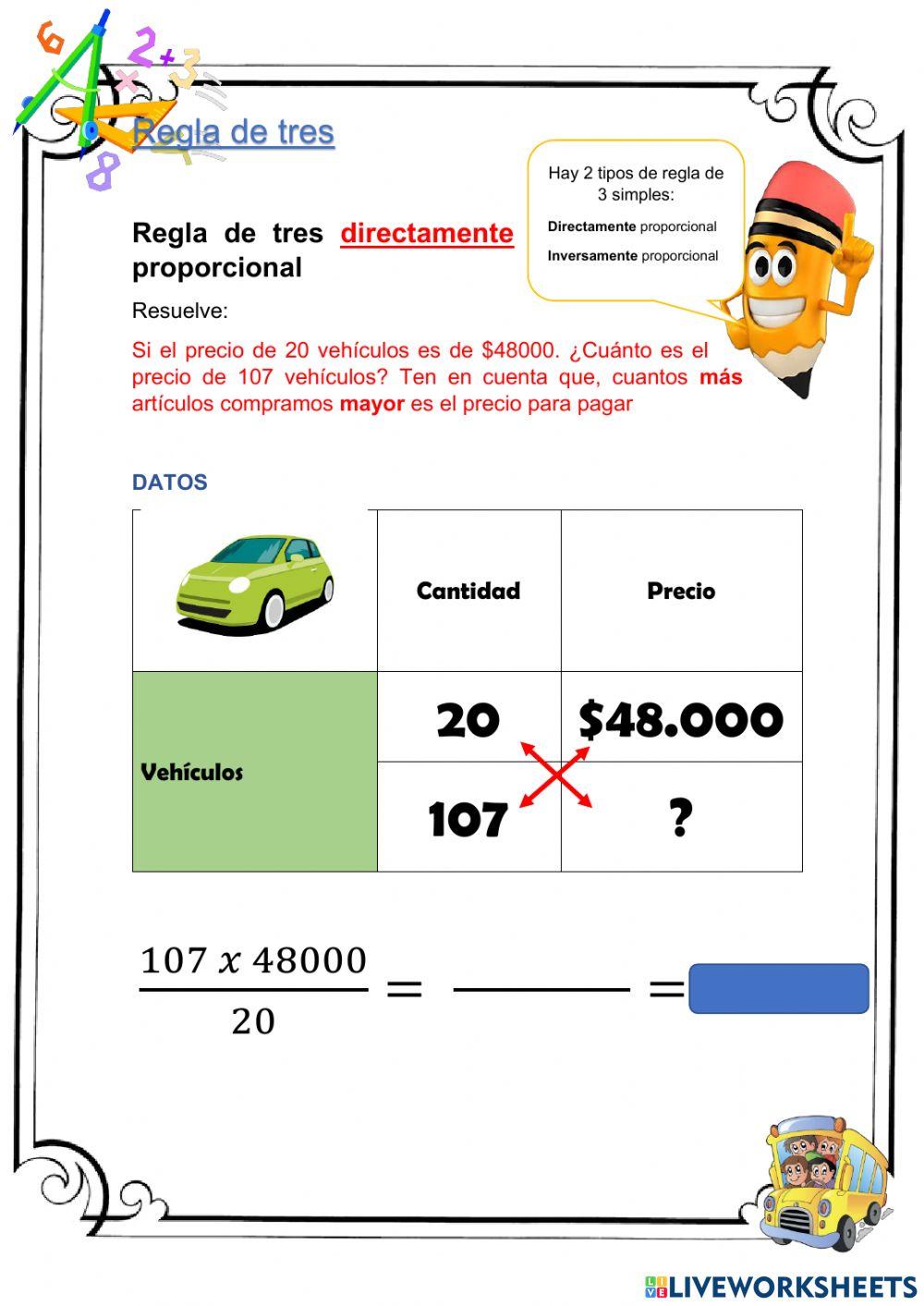 Proporcionalidad directa e inversa