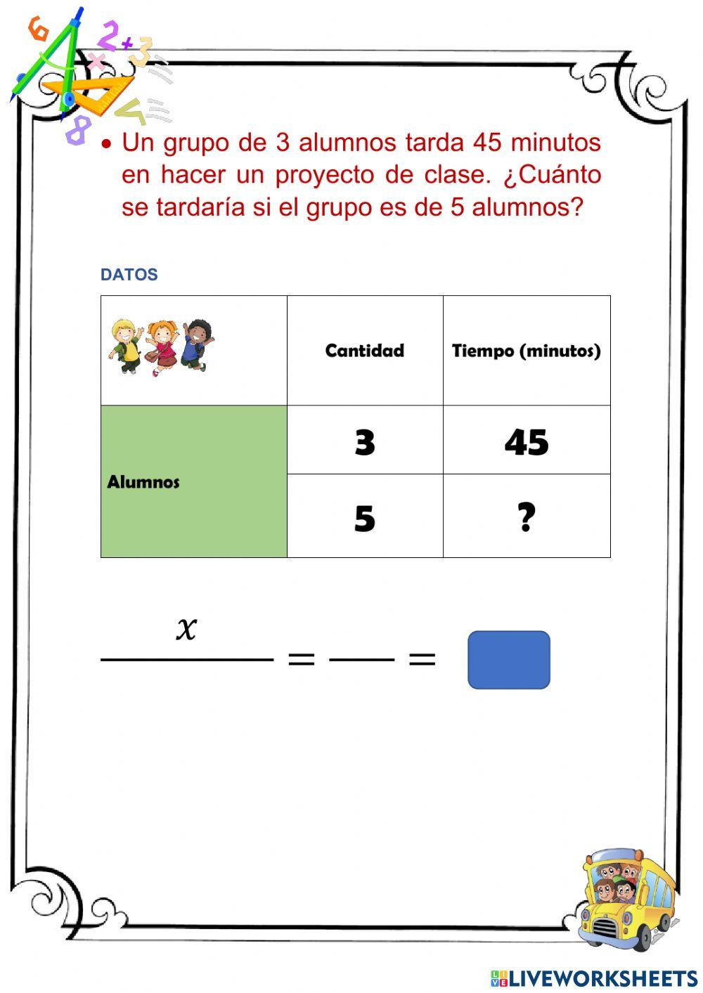 Proporcionalidad directa e inversa