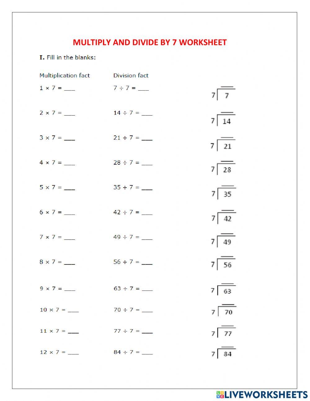 Multiply & Divide by 7