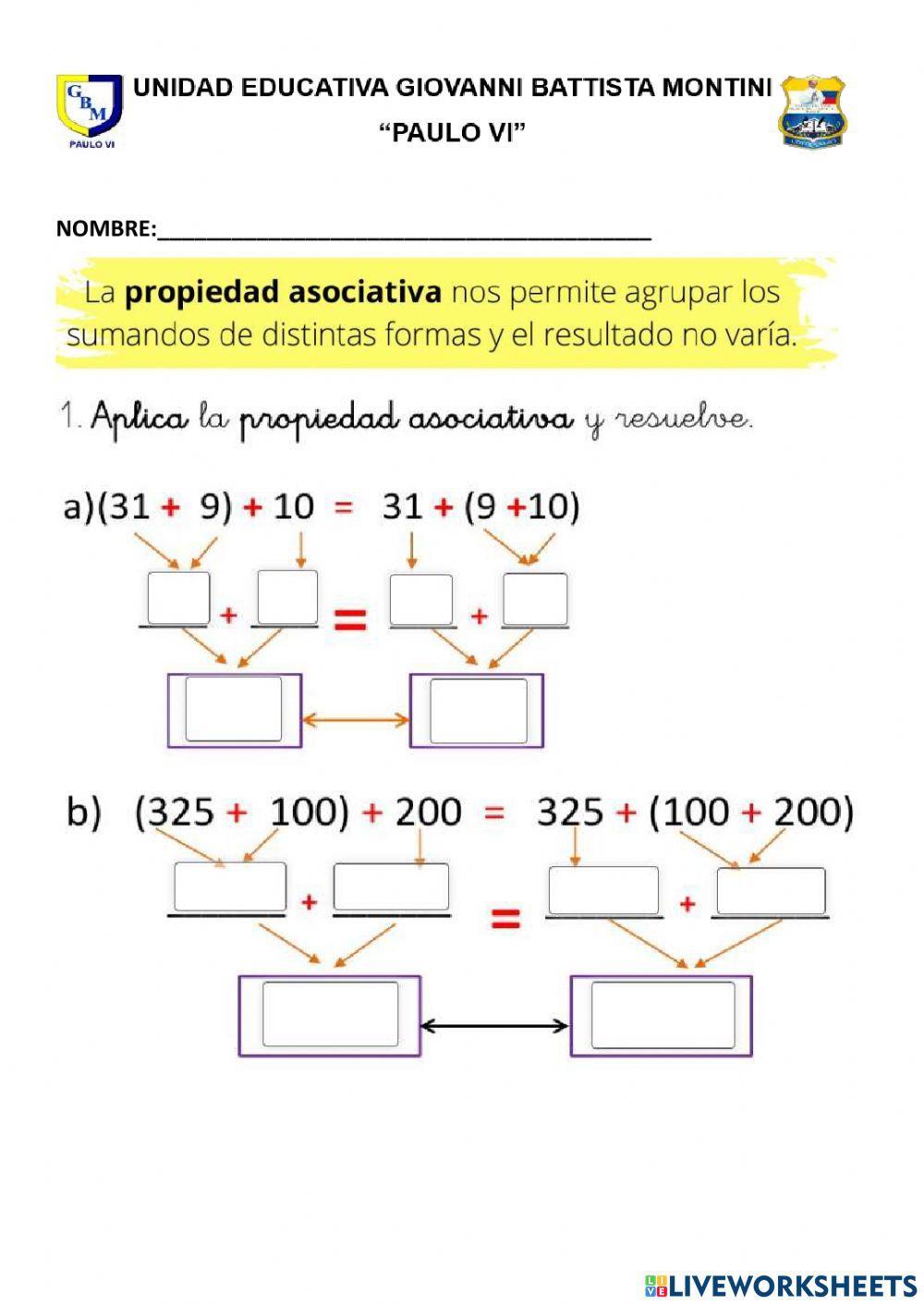 Propiedad Asociativa