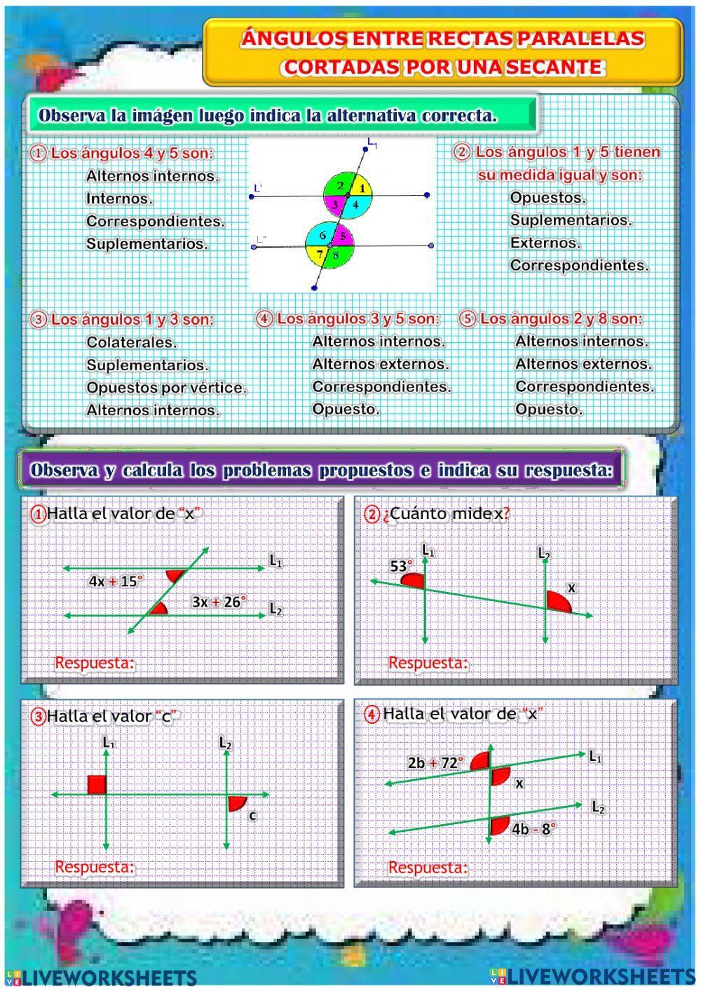 Rectas Paralelas y Secante