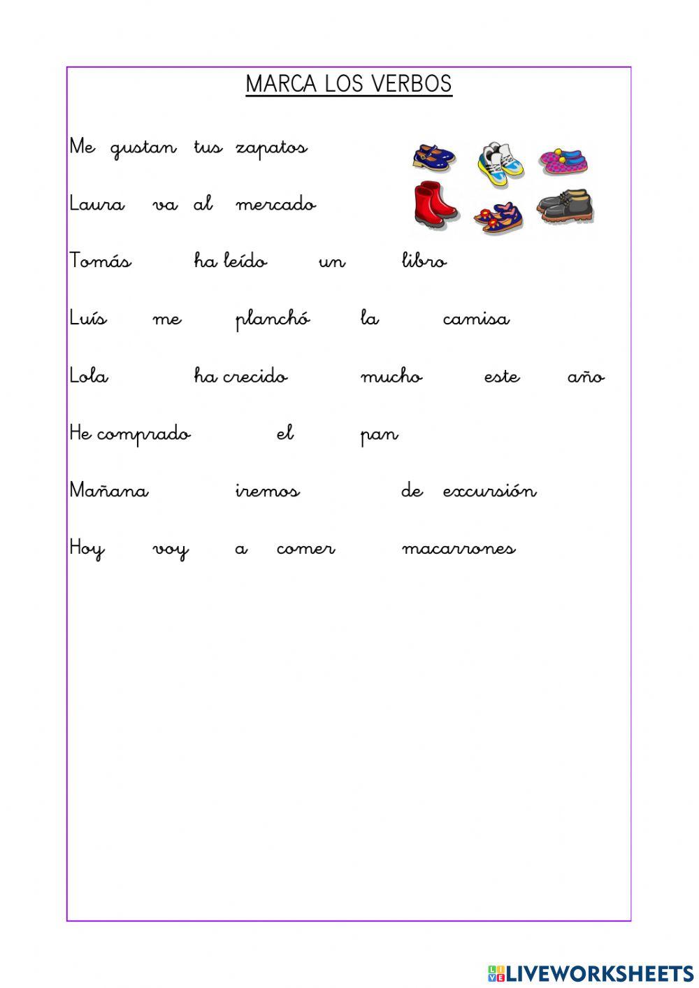 Marca los verbos