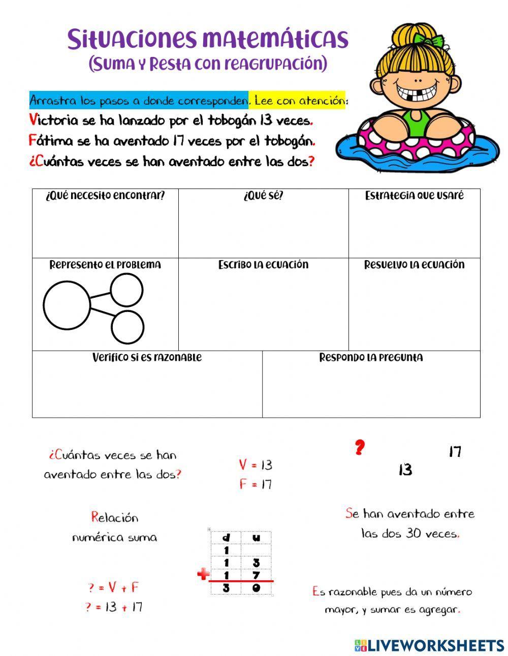 Problemas de suma y resta Método Singapur