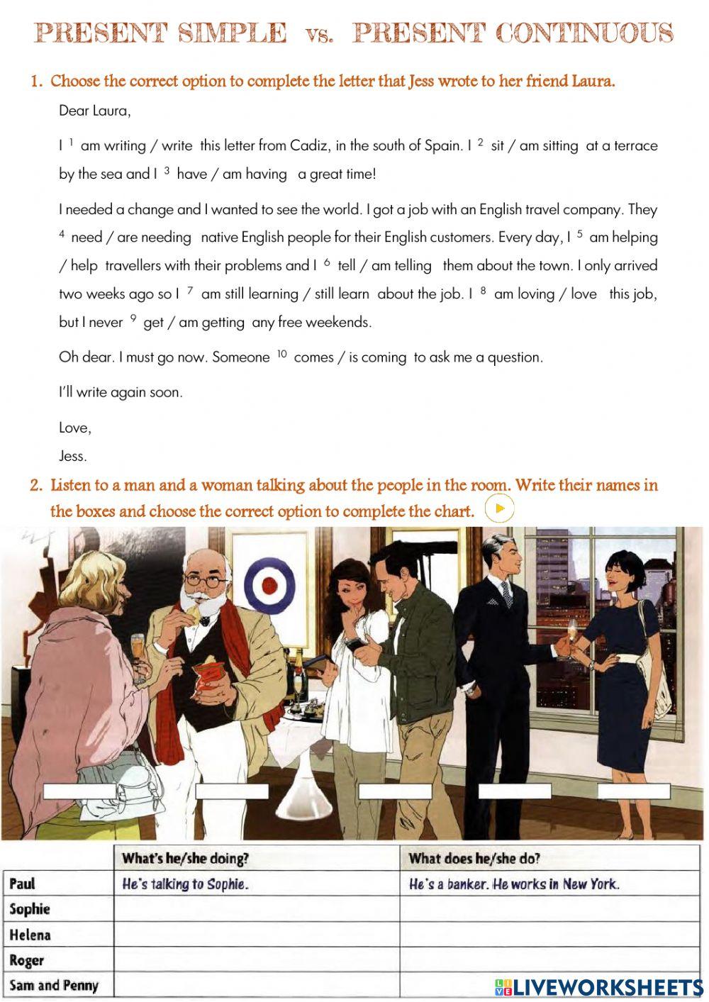 Present Simple vs. Present Continuous