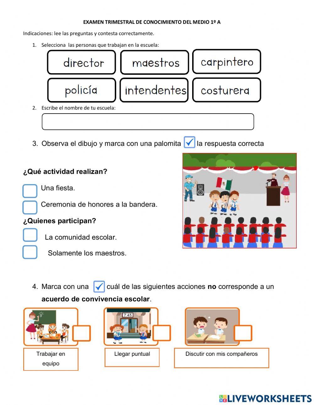 Conocimiento del Medio 2° trimestre 1° A
