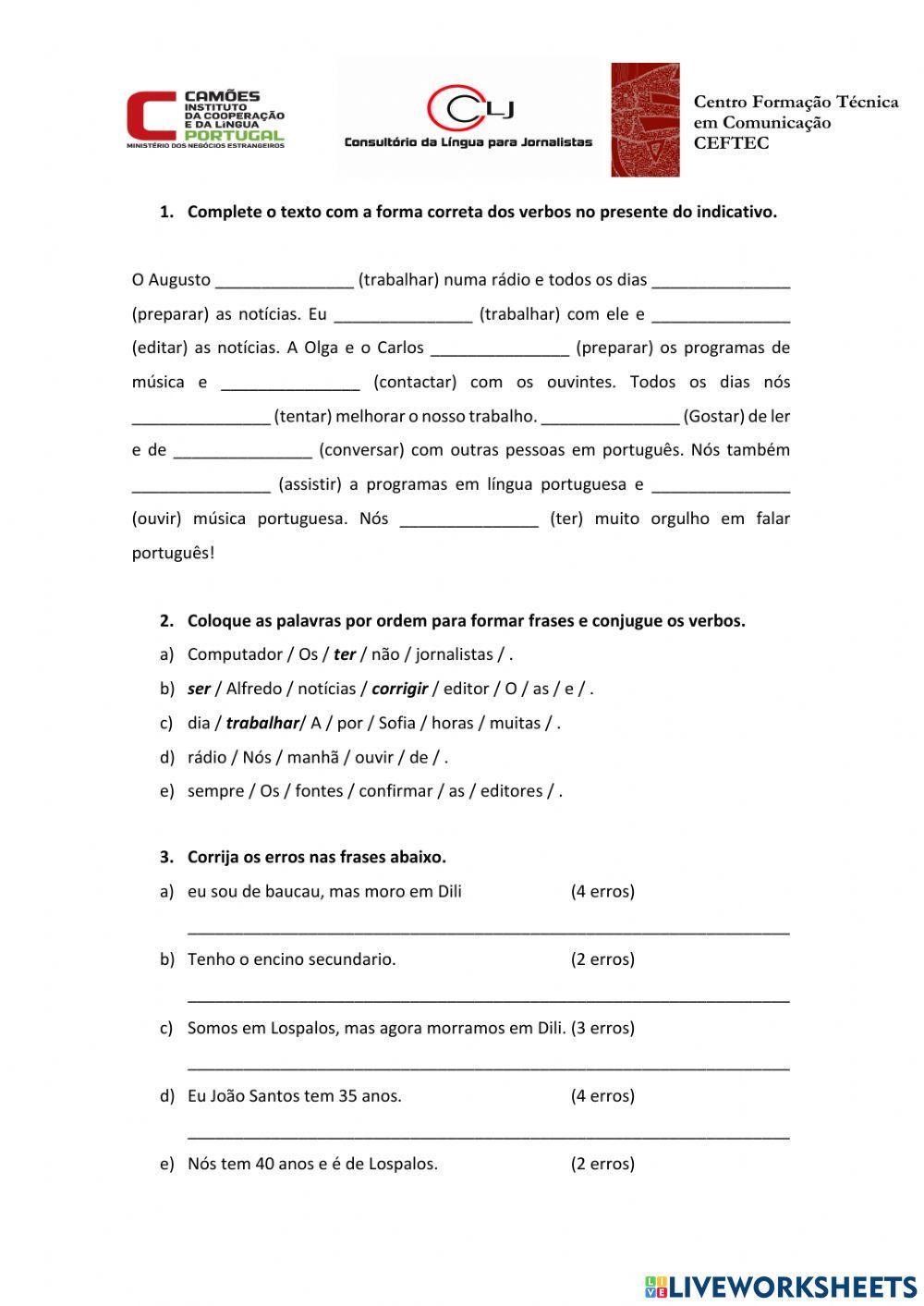 Presente do Indicativo