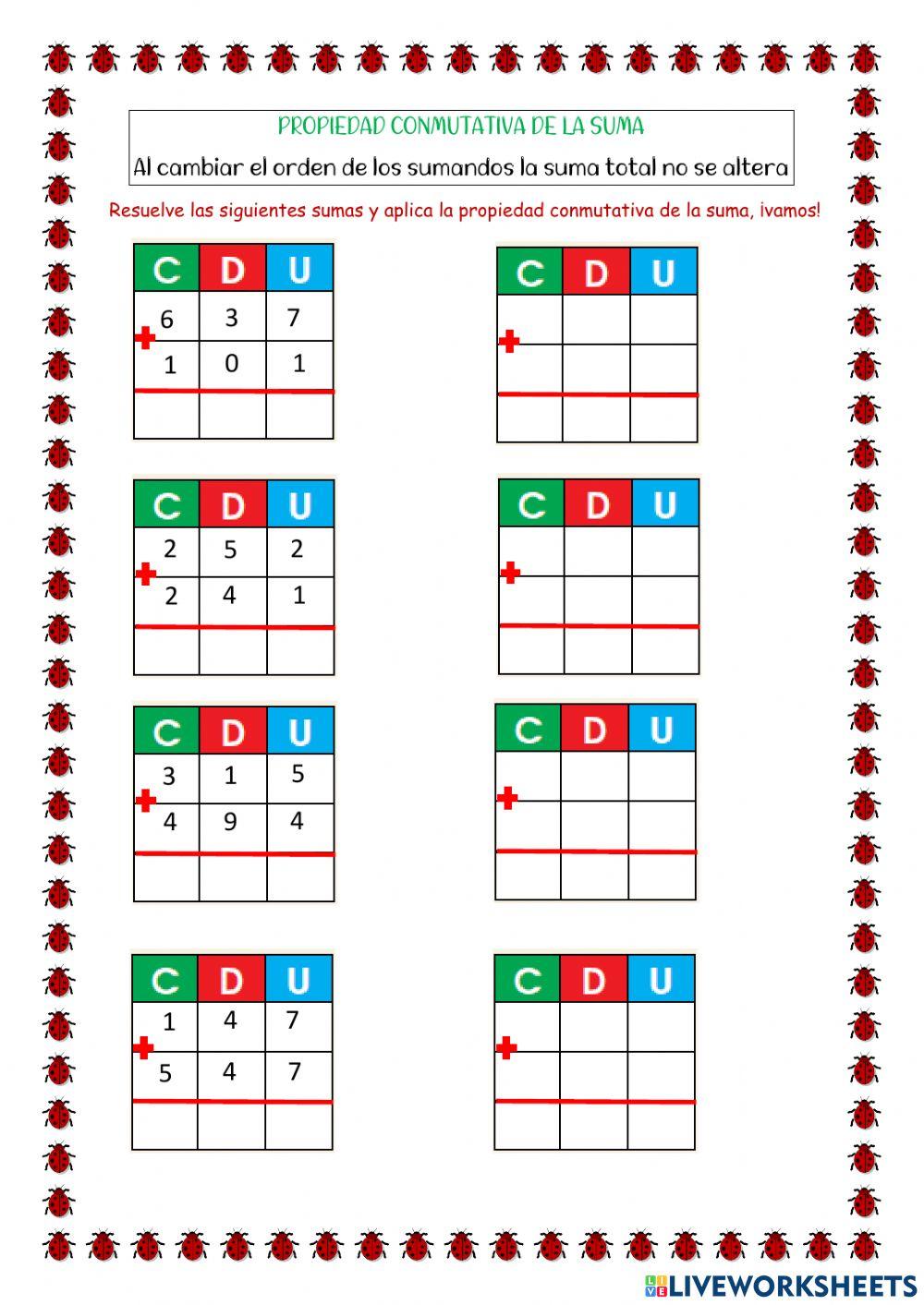 Propiedad Conmutativa de la Suma
