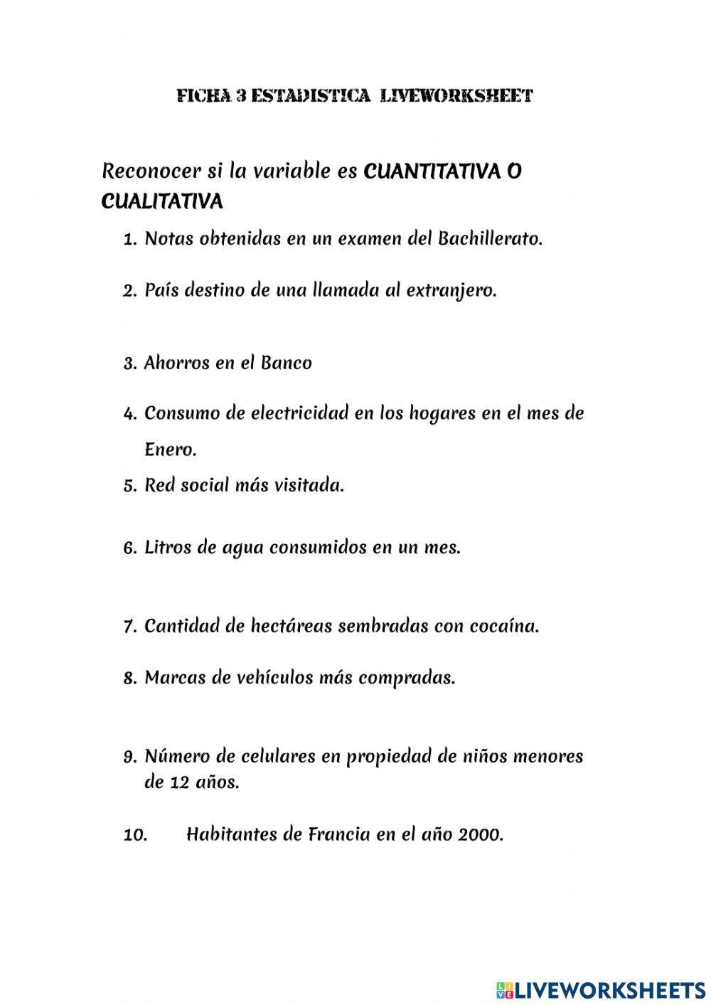 Tipos de Variables Estadísticas