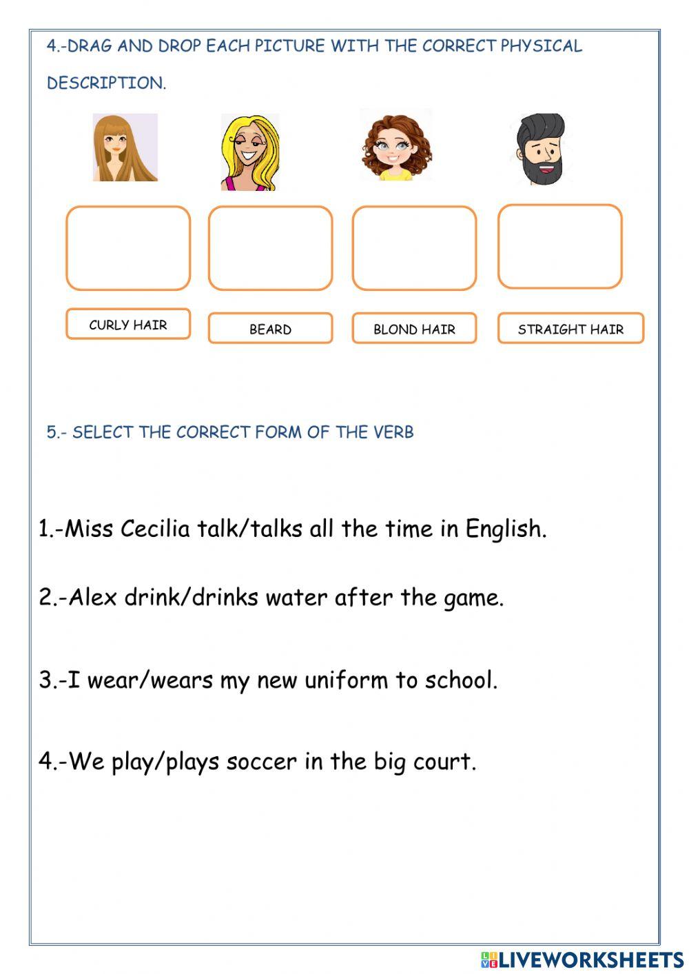 Examen de inglès de 4ºgrado