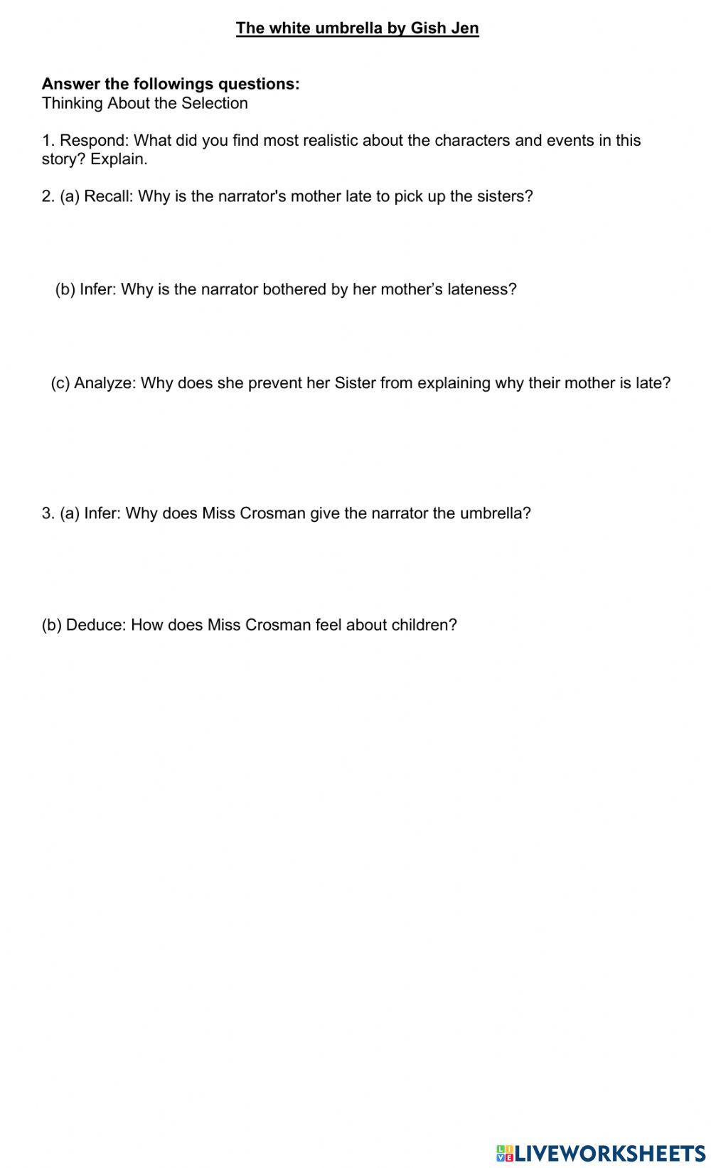 The white umbrella by Gish Jen