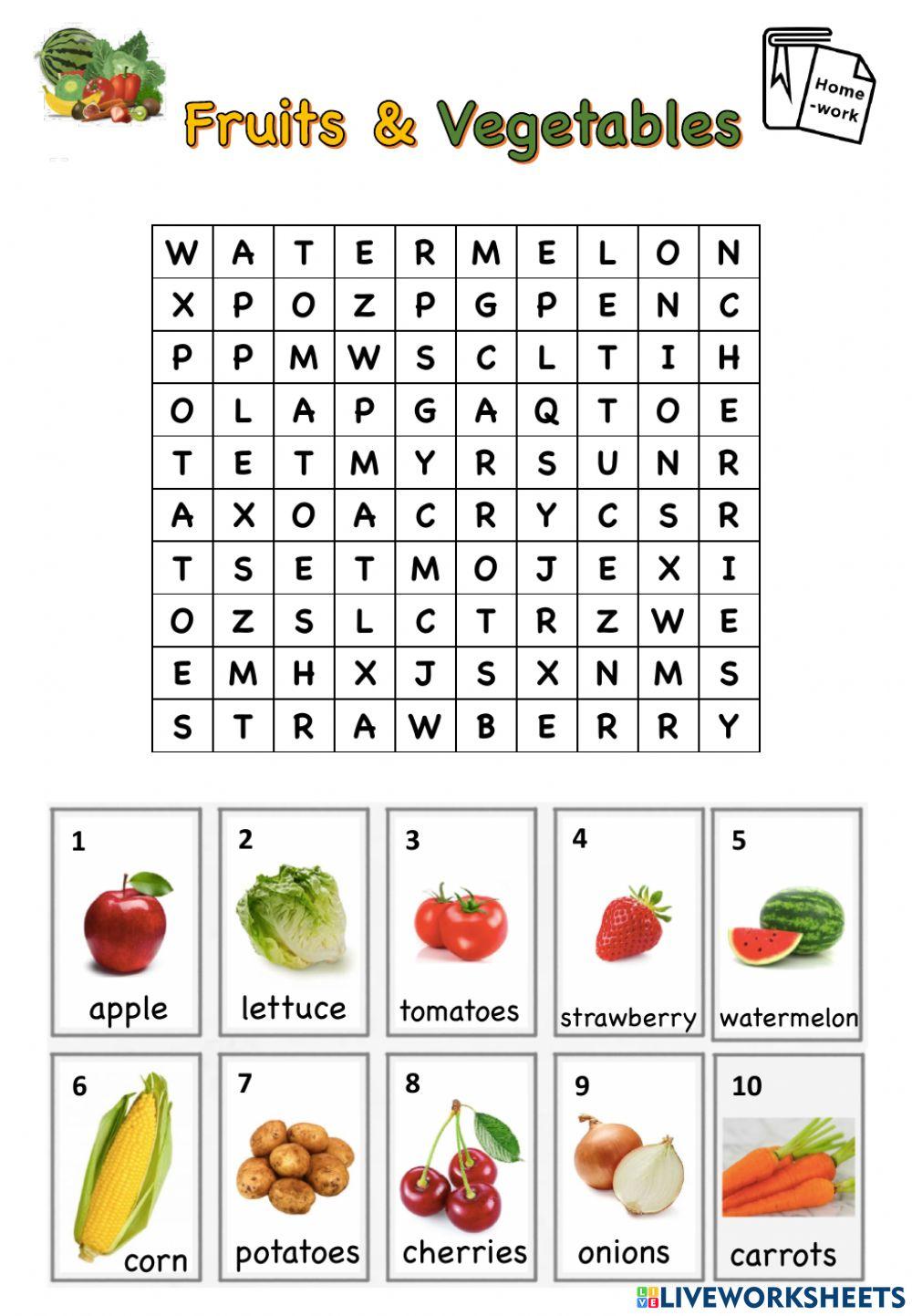 Fruits and Vegetables