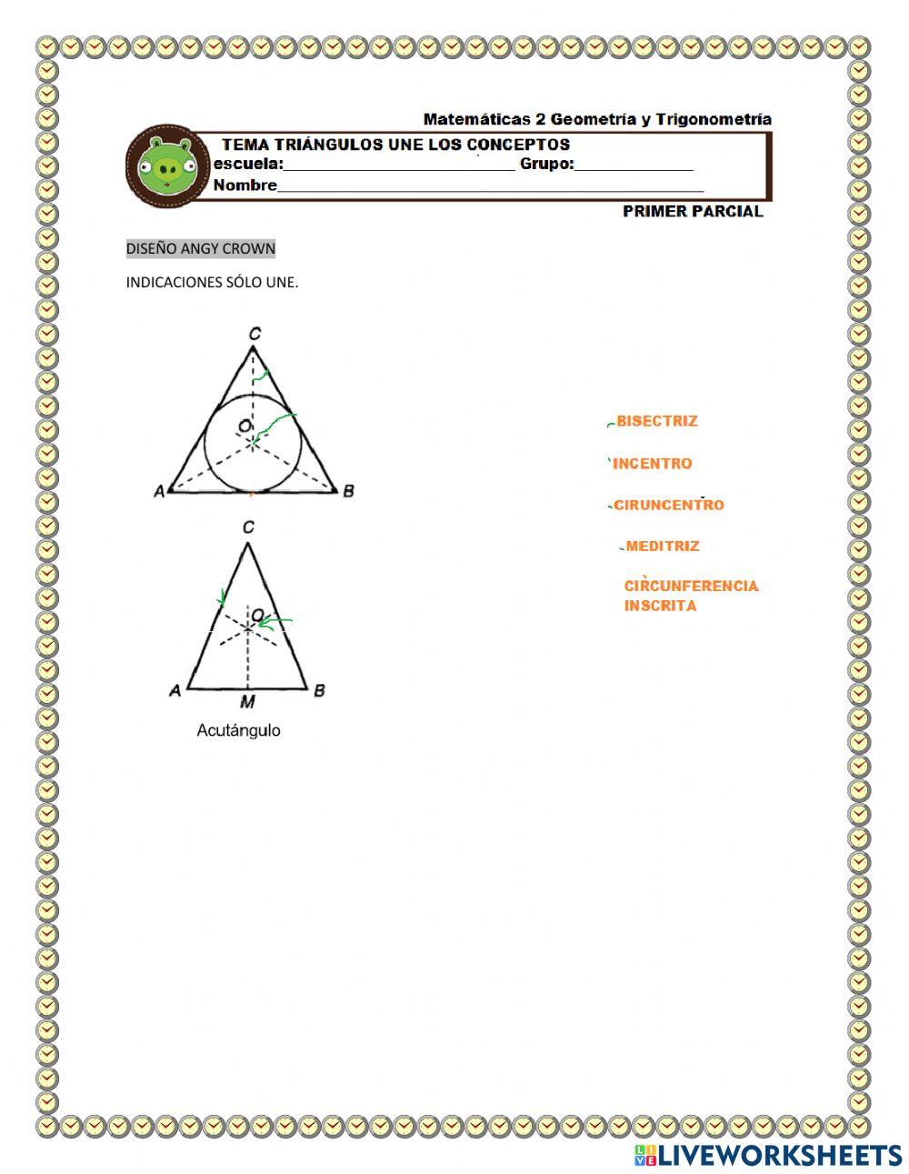 Conceptos de triángulos y rectas notables en triángulos