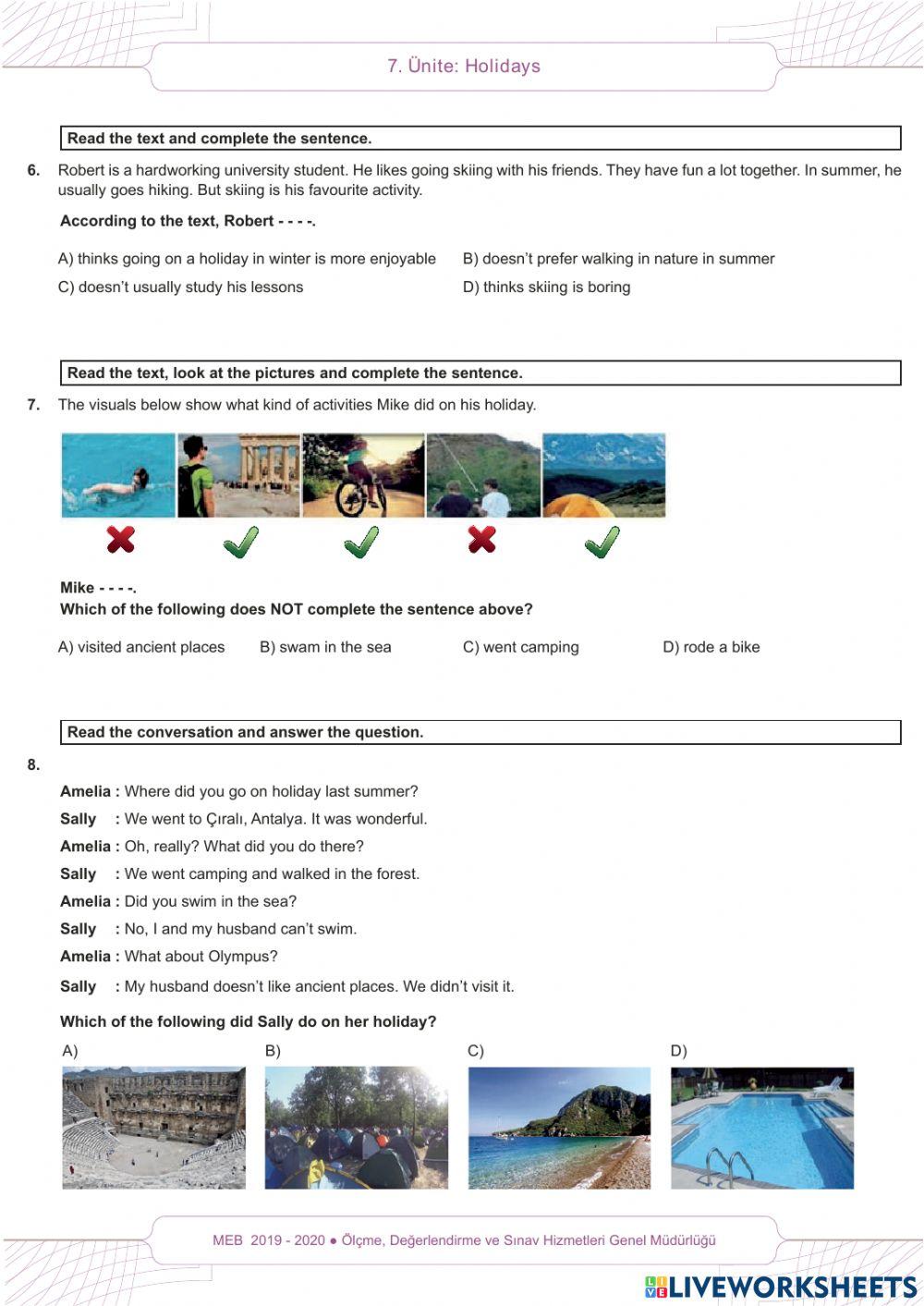 Holidays Beceri Temelli Sorular