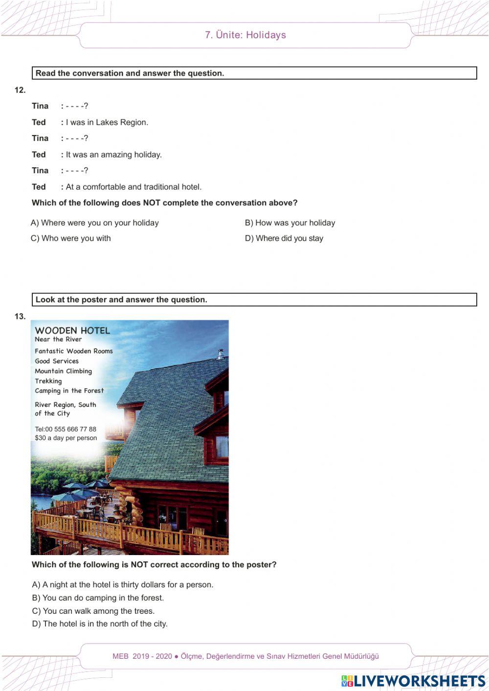 Holidays Beceri Temelli Sorular