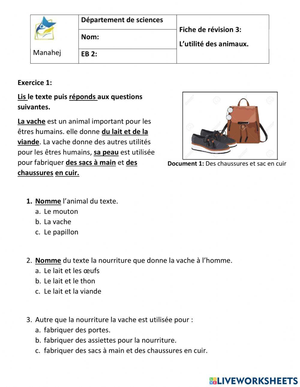 Les utilités des animaux