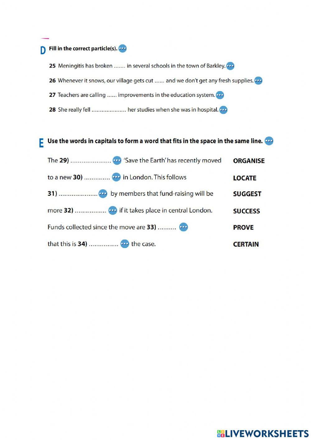 Test 1 B2+ online exercise for | Live Worksheets