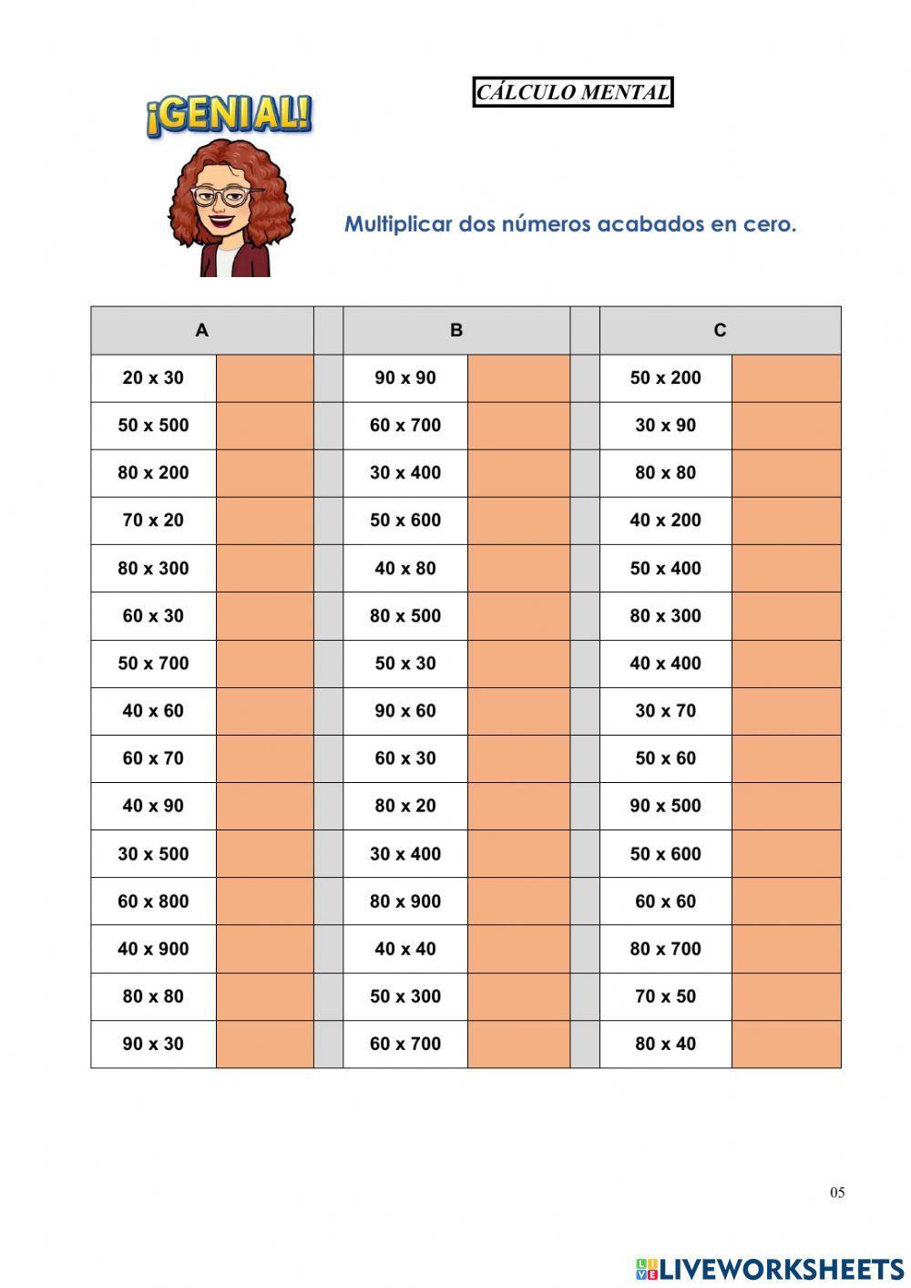 Multiplicar dos números acabados en ceros
