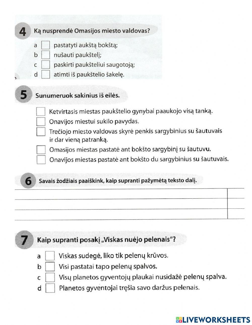 Teksto suvokimo testas Nr.6