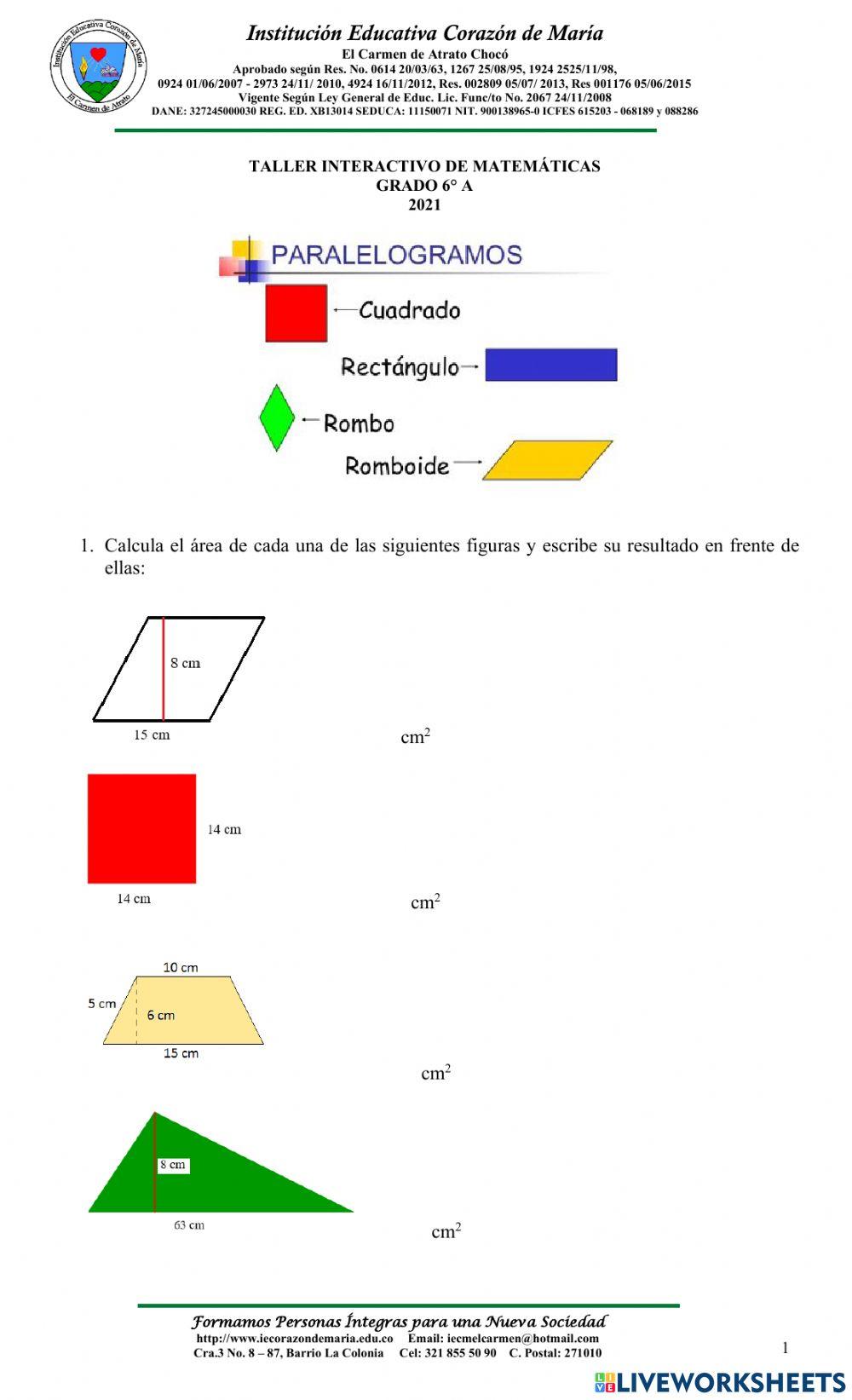 Taller interactivo perímetro y áreas