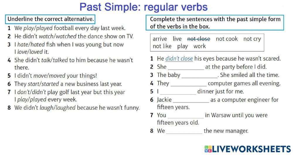 Past simple-regular verbs