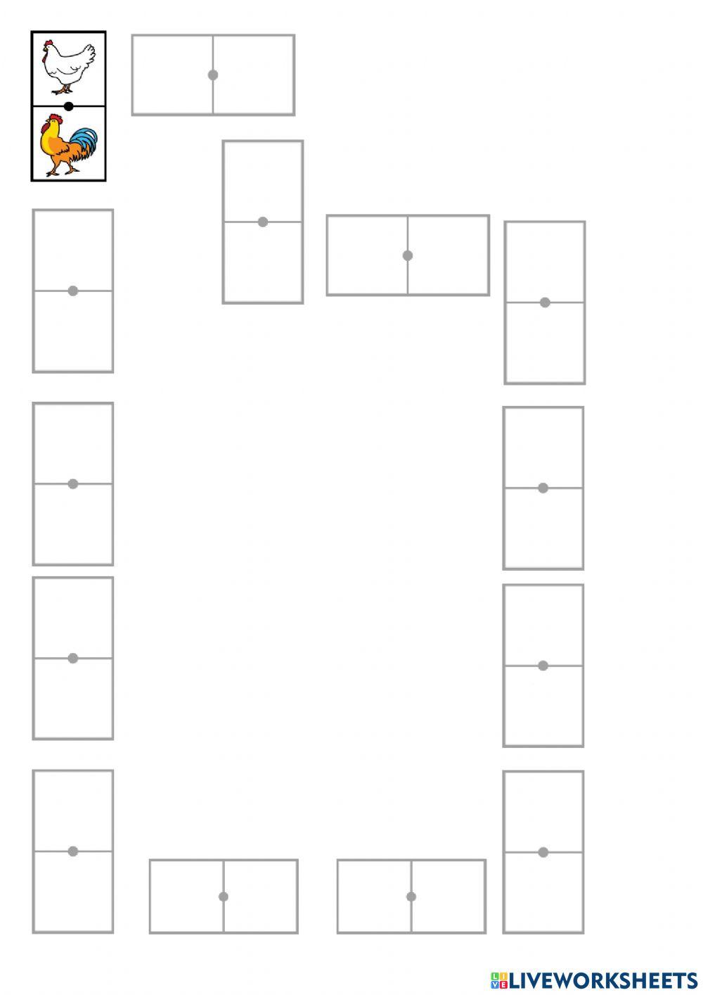 SA Animales. Dominó encadenado de la granja