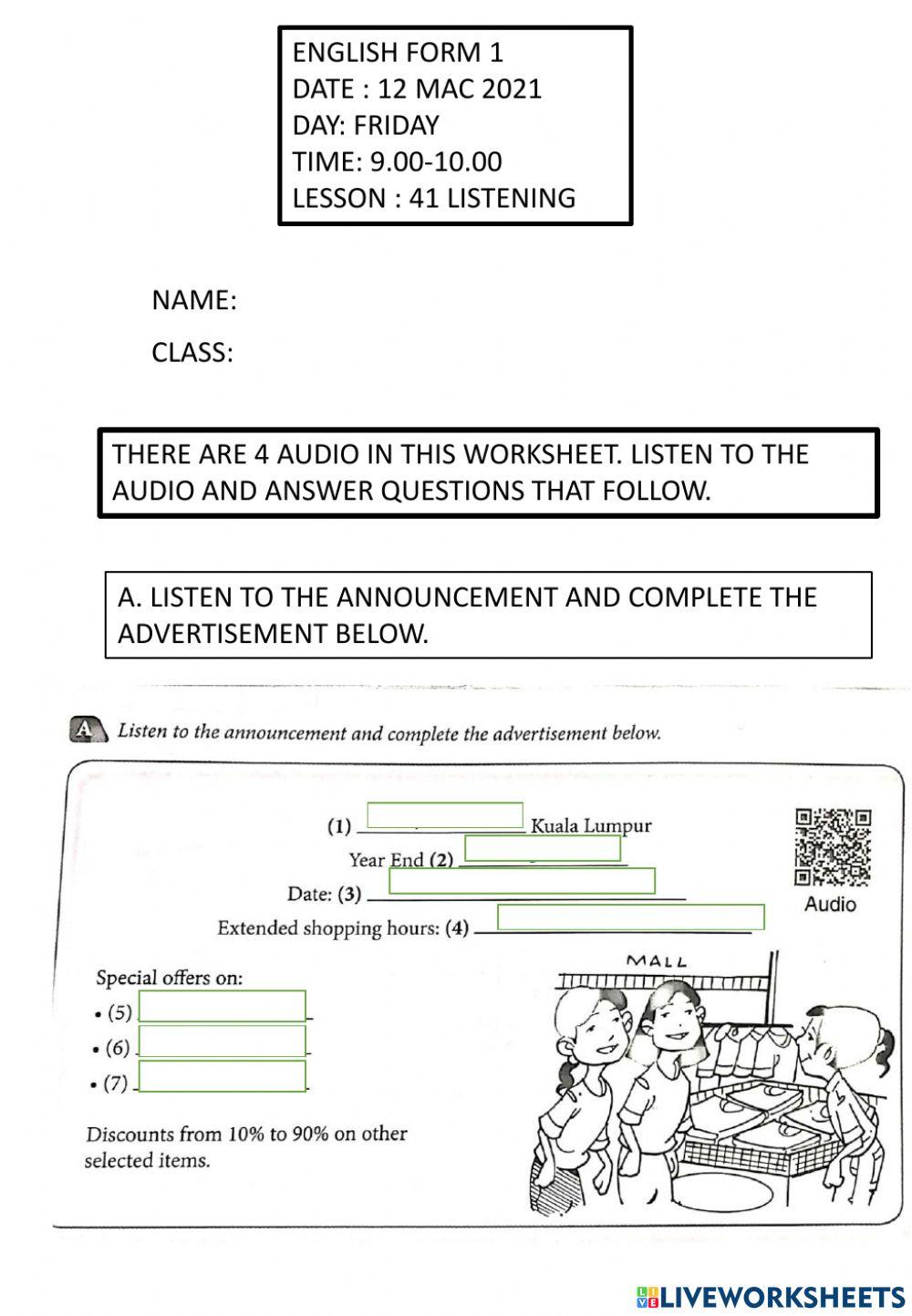 FORM 1 LESSON 41