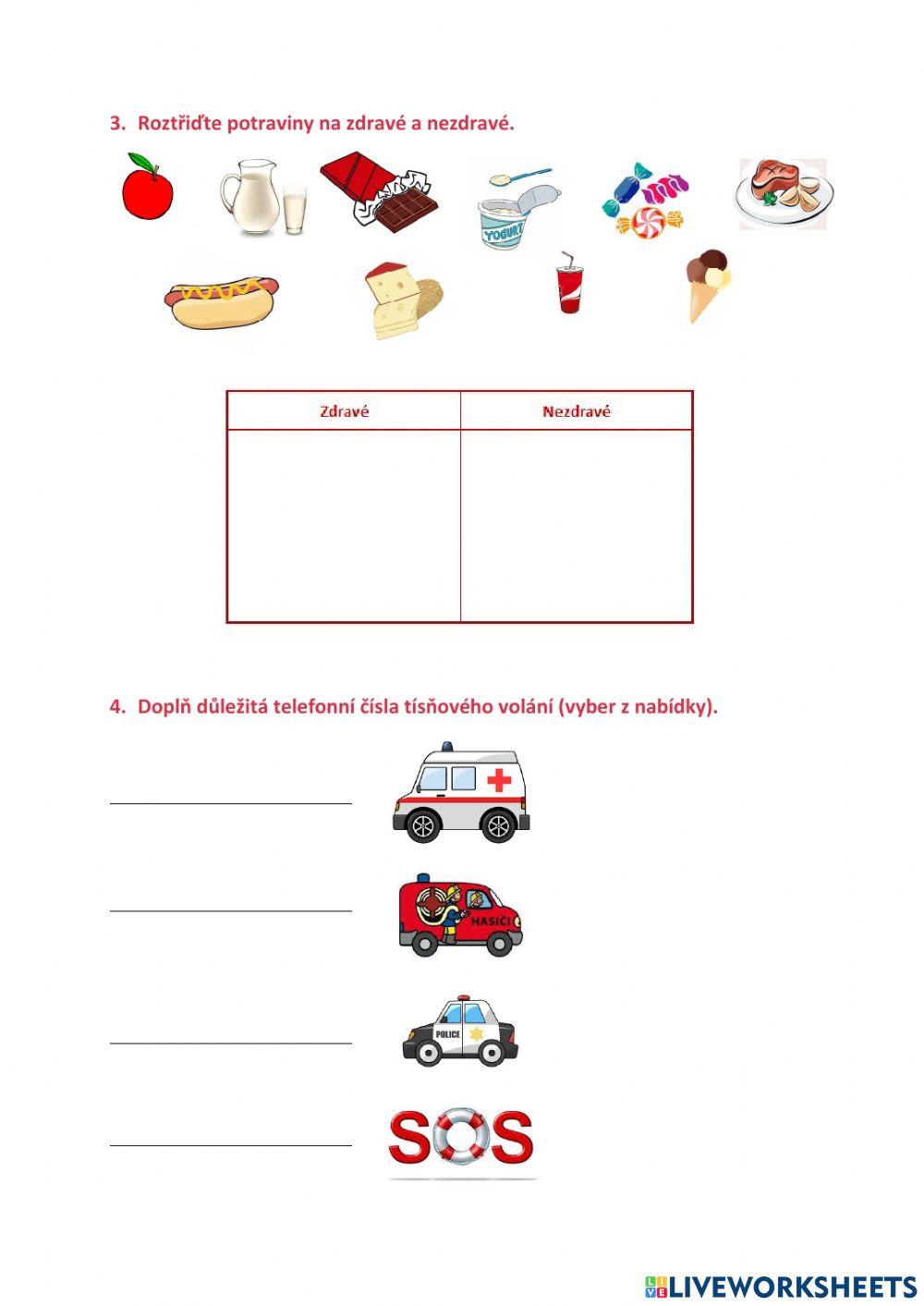 Pracovní list - Lidské tělo