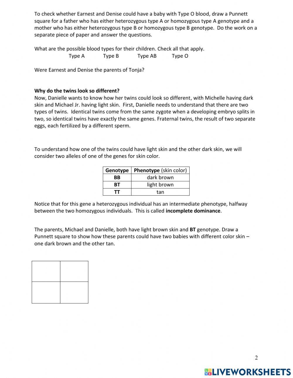 Blood typing practice