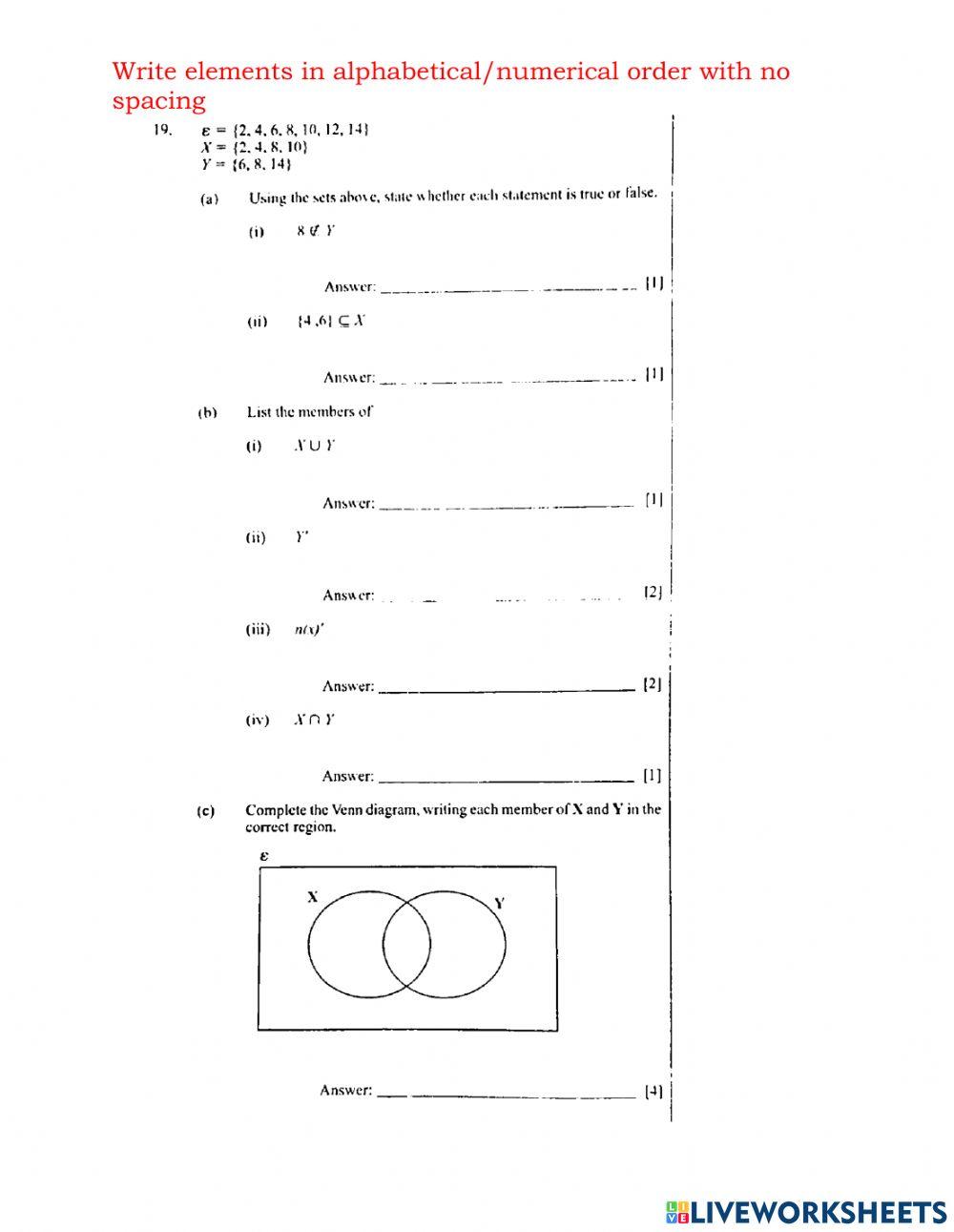 Venn Diagram Exam Questions