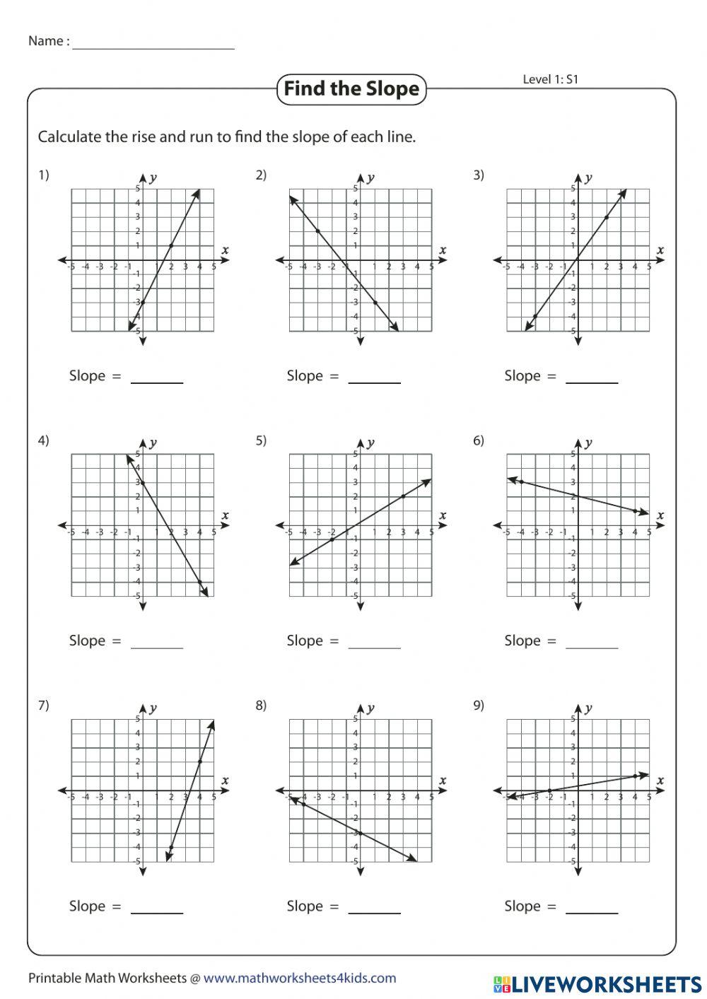 6475283 Rise over Run SLOPE Reese LiveWorksheets