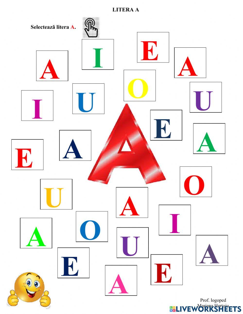Litera A - identificare