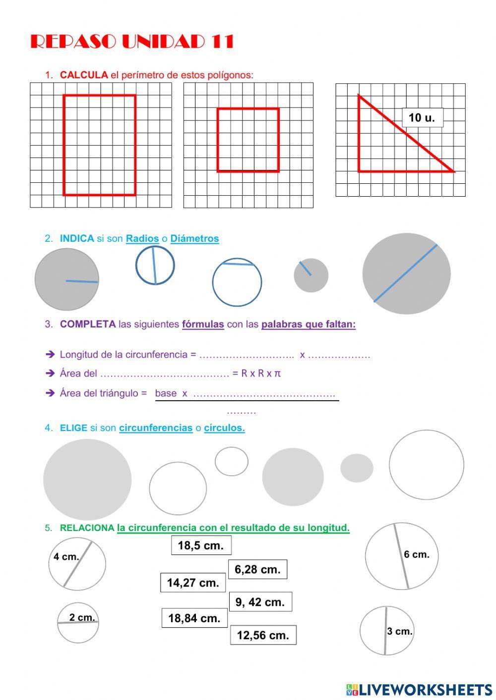 Repaso de áreas y perímetros