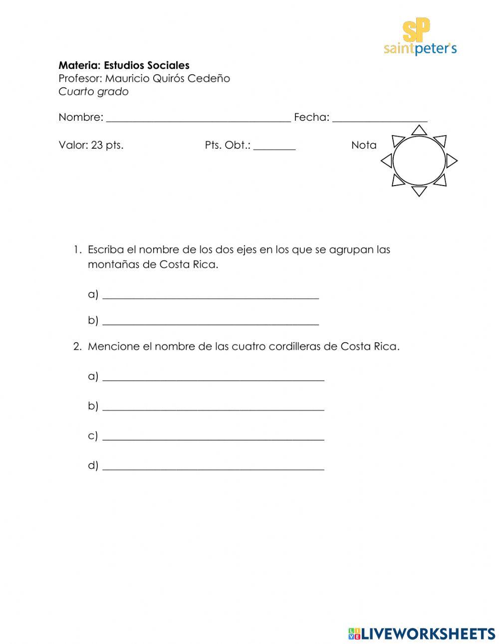 Cordilleras de Costa Rica