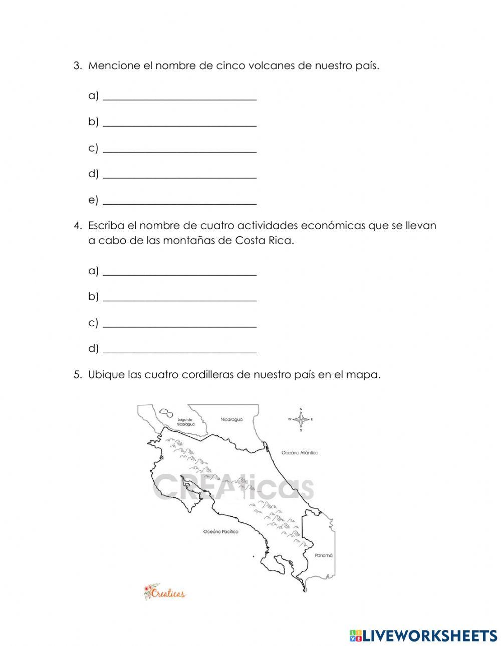 Cordilleras de Costa Rica