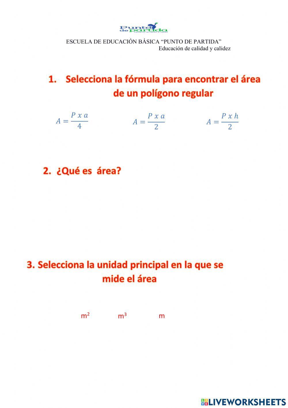 Área de polígonos regulares