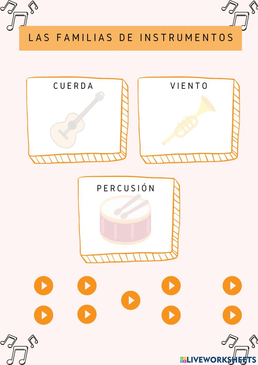 Las familias de instrumentos