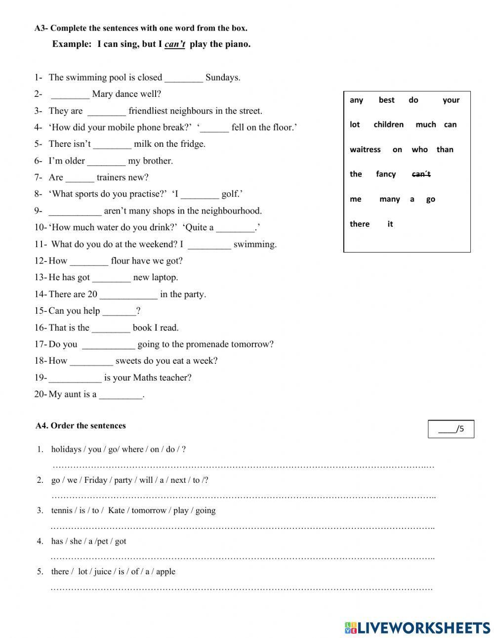 2° Year - Placement Test 2021 - 2nd Call