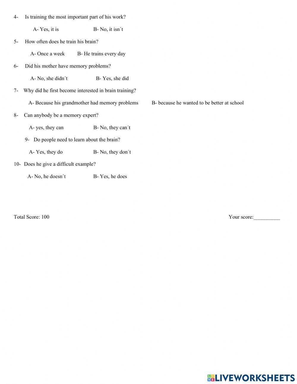 2° Year - Placement Test 2021 - 2nd Call