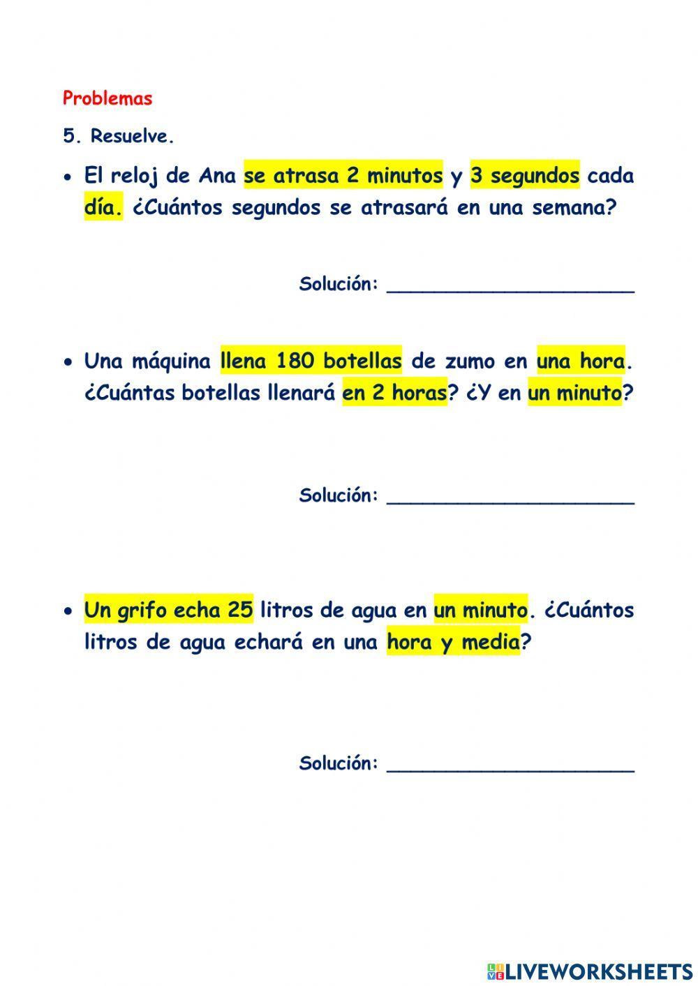 Pasar de horas a minutos, segundos