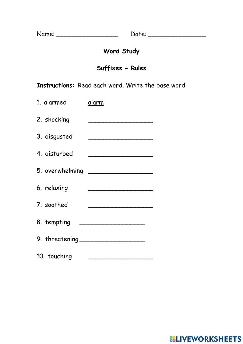 Suffixes - Rules
