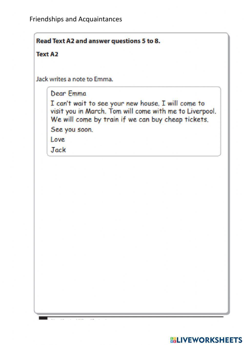 Friendships and Acquaintance