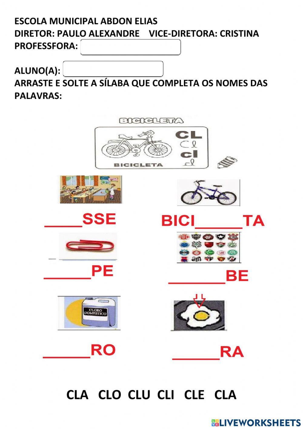 Encontro consonantal - cl